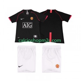 Manchester United 2007 2008 Retro Bambino Maglia Trasferta Manica Corta